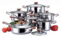 12 piece Zeng Fa stainless steel cookware set with goldfish handle