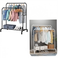 2 layer clothing rack with lower storage