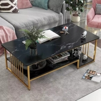 Marble effect rectangular coffee table
