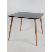 Wooden square table with metallic stands