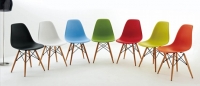 Eames Fiber chairs with wooden stands