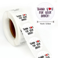 500 pieces appreciation sticker rolls with Thank you for your order message