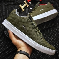 Jungle green Rubber soled laced Lacoste Shoes