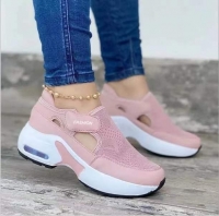 New Pink Red Women Fashion Vulcanized Sneakers Platform Solid Color Flats Ladies Shoes Casual Breathable Wedges Ladies Walking Sneakers
