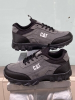 Grey waterproof CAT work boot footwear