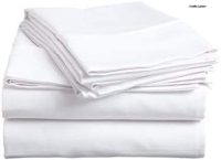 Fitted white plain cotton bedsheets