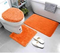 New orange 3pcs Non slip, absorbent microfiber  bathroom mat