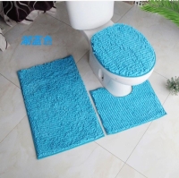 New sky-blue 3pcs Non slip, absorbent microfiber bathroom mat