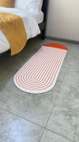 160 by 50cm Red stripped Absorbent microfiber Bedside rug