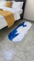 160 by 50cm Bluish Absorbent microfiber Bedside rug