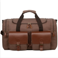 Leather Vintage Duffel bag for leisure or business,Double Pocket