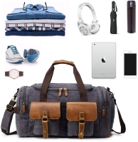 Double Pocket Leather Vintage Duffel bag for leisure or business