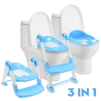Generic 3 In 1 Potty Training Ladder Portable Kids Toilet Trainer Built-in Deflector Ideal for Potty Training Boys & Girls