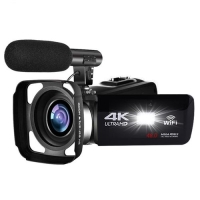Generic 4K HD Night Vision 48MP Home WiFi Live Camcorder DV Digital Camera, Style:Hood + Microphone