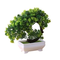Generic Simulation Fake Potted Bonsai Tree Artificial Plant-Green