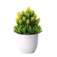 colourful Artificial Potted Plant Fake Bonsai Table Simulation-Yellow