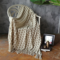 Checkered Print-Classy smooth Bohemian Knitted shawl/blanke