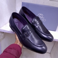 Black quality official leather shoe
