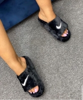 black top quality Nike fluffy sandals Size:37-41