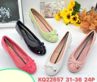 Elegant shiny round toe closed toe knotted ladies flat heeled shoe doll shoes
