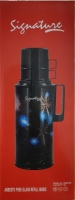Black with fireworks 1.8 Ltr Vacuum Flasks with Glass Refill SG-6618D Double Cup 