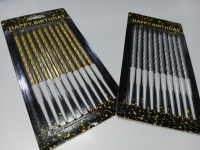 Party birthday candles gold n silver color