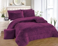 High quality blue Faux Fur Velvet Fluffy Bedding High Quality Beddings 6pcs including 4 pillowcases 1 Fleece bedsheets 1 Fluffy velvet Duvet