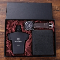 Quality Elegant Mens Gifts Set    Elegan Watch   Nice perfume  Leather Wallet  