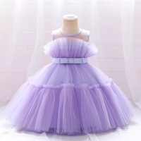 Purple kids party dress For ages from 2 years to 5 years