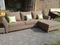 Dependable L shaped sofa set corner seat Made of class to last long with an expert finish