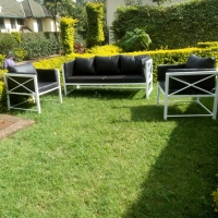Classy Outdoor garden 7 seater seat black and white made comfortable and durable