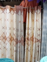 3pc 1.5m by 1.5m curtain, 2m shear Floral beige long curtains