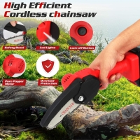 4 Inch Mini Chainsaw, Portable Cordless Electric Chainsaw, Chainsaw with two Rechargeable Batteries, Portable Lightweight One-Hand Chainsaw for Gardening Tree Branch Wood Cutting