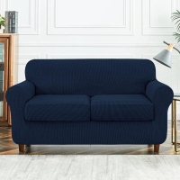 Navy blue 3 seater Slip Covers with Cushion covers quality seat covers Superior fabric Fits any size sofa Stays in place Easy installation Machine washable sofa covers