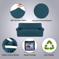 Smart Fashion stretchable Deep Teal 3 seater Slip Covers with Cushion covers quality seat covers Superior fabric Fits any size sofa Stays in place Easy installation Machine washable sofa covers