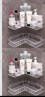  2 Pack Adhesive Corner Shower Caddy, Adhesive Shower Organizer No Drilling, Rustproof Bathroom Shower Shelves,Shower Shelves Basket (Corner Black)
