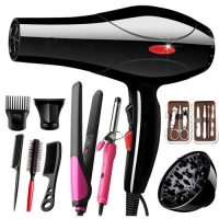 Deliya Complete Hair Blow Dryer With Accessories & Free Flat Iron - Full Set.