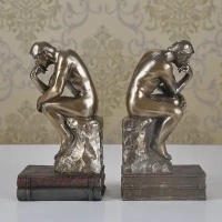 Magicsculp-The Thinker Statue in Premium Cold Cast Bronze- 7.5-Inch Museum Grade Collectible Figurine (Medium-Bookends)