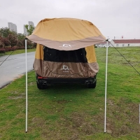 Brown Tailgate Portable Camping Car Trunk Tent, SUV Awning Shelter, Universal Waterproof SUV Camping Tent Rear Sunshade Canopy Brown, for Van RV Jeep Outdoor Car Camping etc