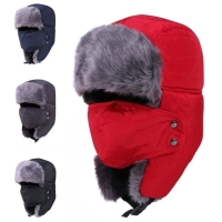 Protection Neck Thicken Riding Adult Hat Winter Solid and Warm Windproof Outdoor Hats Fleece Lined Ball Cap