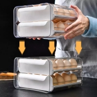 Egg Drawer, Egg Storage Box Practical Airtight 32 Grids Preservation Egg Organizer for Fridge Egg Box Wear-Resistant for Household