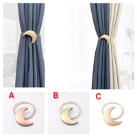 Buy new Magnetic Curtain Tiebacks Metal Moon Curtain Clips Rope Holdbacks Art Meniscus Gold Window Curtain Tie Backs for Home Office Decorative Drapes set of 2