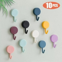 Buy New 10PCS Self Adhesive Wall Hook Strong Without Drilling Coat Bag Bathroom Door Kitchen Towel Hanger Hooks Home Storage Accessories,10pcs