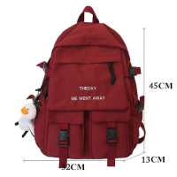 Order New Waterproof Men Big Backpack Nylon Business Travel Black Rucksack College School Bag For Teenage Girl Female Mochila  [RED]