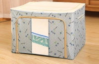 Buy Multipurpose Storage Box with Lid, Stylish, Large Capacity, Fabric, Foldable, Blue A, Push Holder, Handle Included, Closet Basket, Deodorizing Clothes, Toy Box, Children
