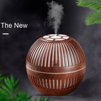 Order New 300ml Wood Grain round shape Air Humidifier USB  can use  Essential Aroma oils or plain water// Mini Aromatherapy Diffuser Spray Air Humidifier Aroma Essential Diffuser Cool Mist Maker [BROWN]