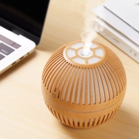 Buy 300ml Wood Grain round shape Air Humidifier USB  can use  Essential Aroma oils or plain water