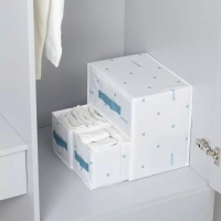 4PCS Heart pattern Storage Box, Clothes Storage Case, Multi-functional Storage Box, Divider Design, Foldable, With Lid, Cloth, Odorless, Dustproof, Storage, Clothes Case, With Transparent Window, Zipper, Clothes Storage, Stylish, Cute, Large Capacity, Heavy Duty, Clothes Storage, Documents Storage, [WHITE]