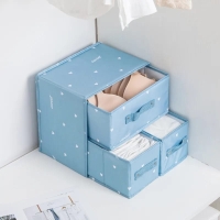 Storage Box, Clothes Storage Case, Multi-functional Storage Box, Divider Design, Foldable, With Lid, Cloth, Odorless, Dustproof, Storage, Clothes Case, With Transparent Window, Zipper, Clothes Storage, Stylish, Cute, Large Capacity, Heavy Duty, Clothes Storage, Documents Storage, Blue,