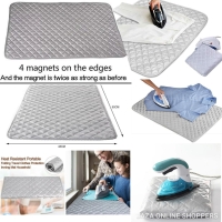 Ironing PadMat Iron Anywhere Portable Travel Ironing Blanket100%Cotton Quilted Protect Surfaces Weighted Corners Cover for Washer Dryer Table Top Countertop Small Ironing Board 18